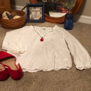 White peasant style shirt